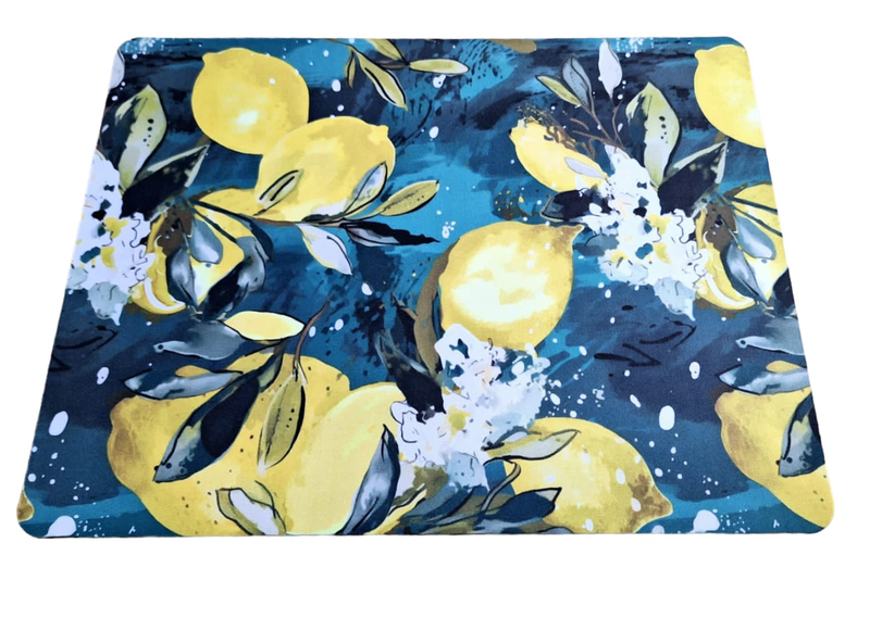 Large Mouse Pads 39 x 29 cm - Lemons, Leaves &amp; Flowers