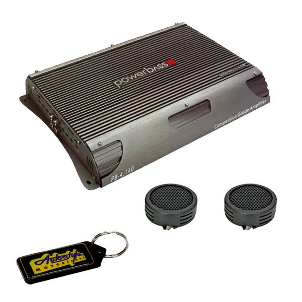 Powerbass PB4.140 4 Channel 6000w Amplifier &amp; Evo Tweeters &amp; Key Holder