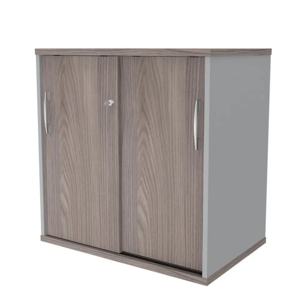 Express Sliding Door Credenza- Mondego Elm/Folkstone Grey