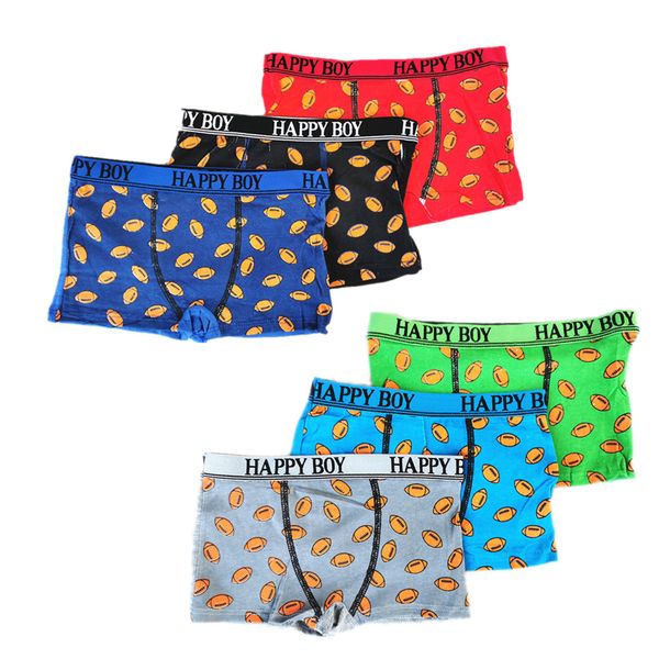 6 x Boy's Boxers Underwear 95% Cotton Boxers For Boys Underwear - Rugby