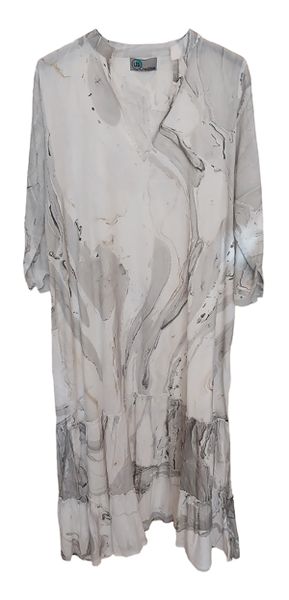 Ub Creative Long Marble Print Tunic Dress Grey image