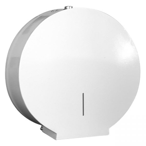 Jumbo Deca Toilet Roll Holder - White Steel