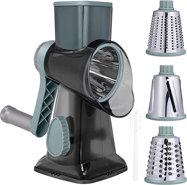 Rotary Cheese Grater , Vegetable Slicer, And 3 Inter Changeable Blades