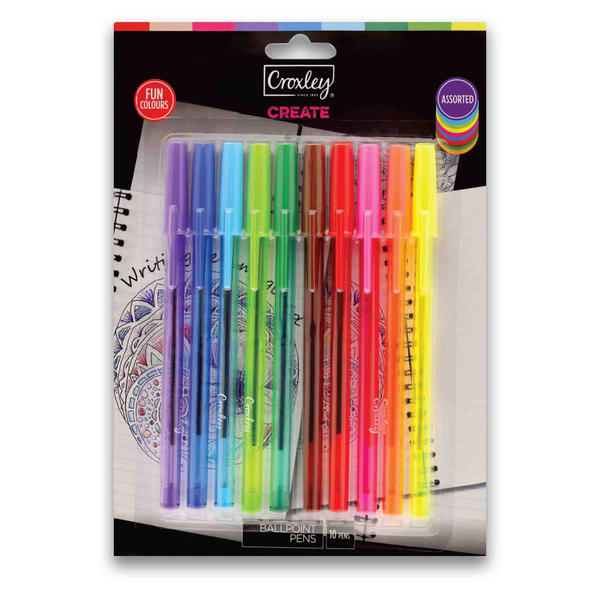Ballpoint Pens 10 Colours x4