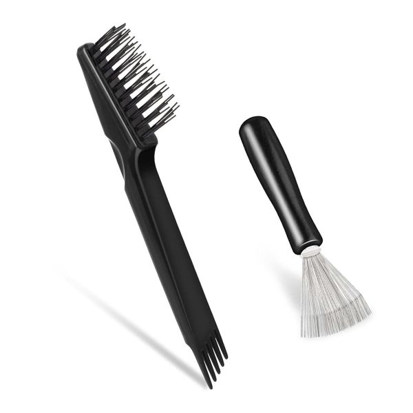 Hair Brush Cleaning Tool Comb Cleaner and Mini Remover Kit - Black 2 Piece