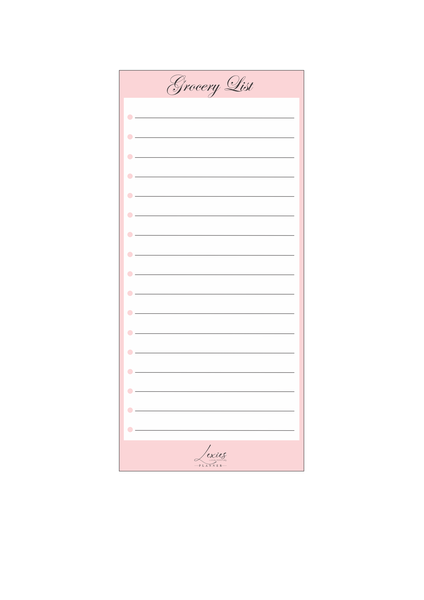 Pink Grocery List Fridge magnet