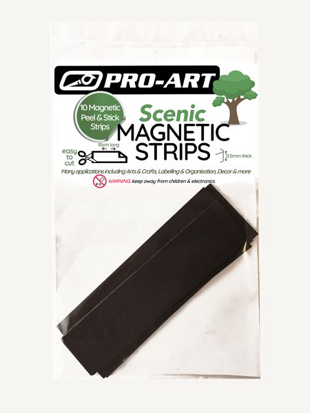 Pro-Art Scenic Peel &amp; Stick Magnet Strips Packet of 10