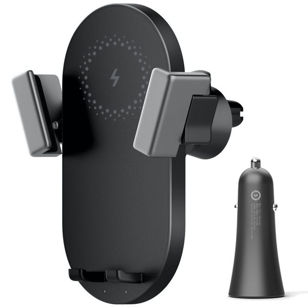 ZMI 20W Wireless Charging Bracket Mount + 27W 2xUSB Type-A Port Car Charger