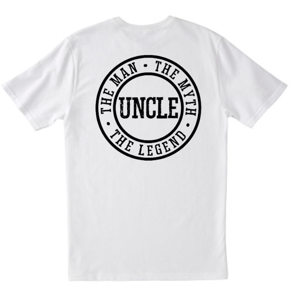 The Man the Myth Unvle Fathers Day Christmas Tshirt - White