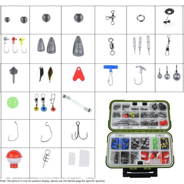 343 Piece of Lure Hook Accessories Set, Fishing Gear Crank Hook Fishing Set