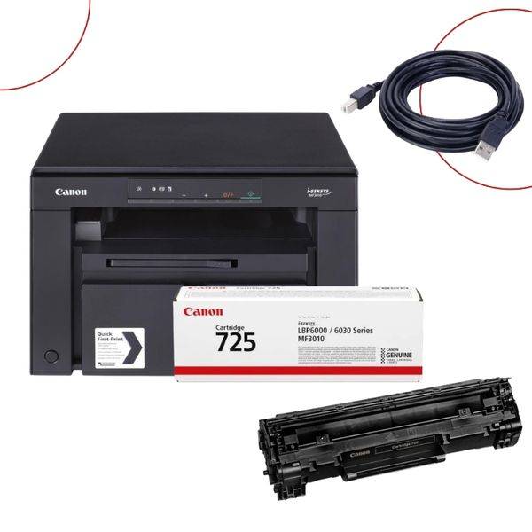 Canon i-SENSYS MF3010 Mono Laser 3-in-1 Printer Bundle (No WiFi)