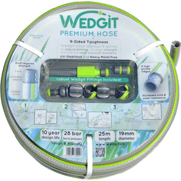 Wedgit Premium Hose 19Mm 3/4" 25M Incl. Starter Kit