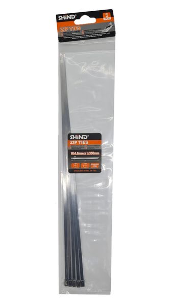 Stainless Steel Cable Ties - 5 Piece (4.6mm x 350mm)