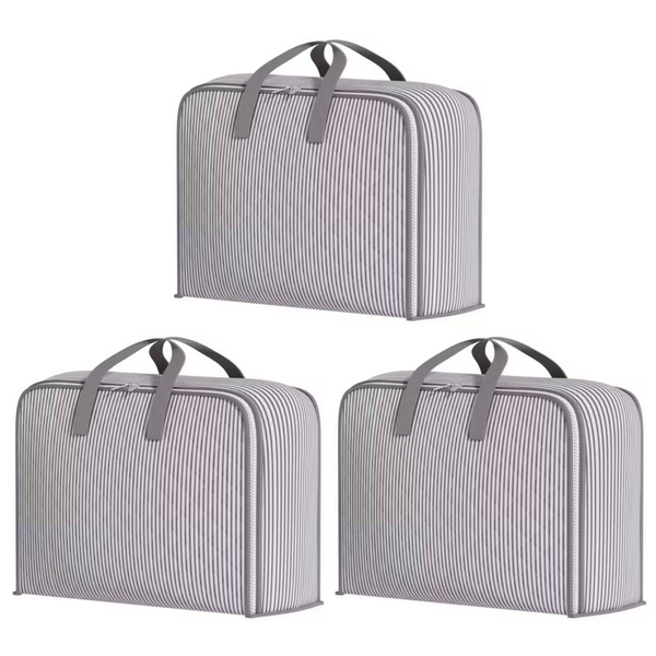 3 Pack Striped Non Woven Storage Bags - 65 x 50 x 30cm