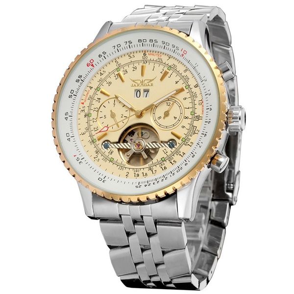 Jaragar Mens Watches Luxury Military white Wristwatch Automatic Mechanical
