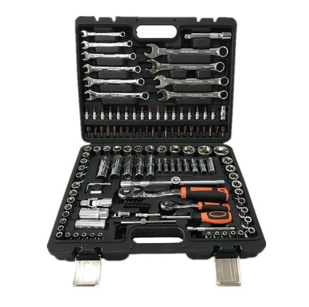 130 Piece Socket and Wrench Set 1/2" 1/4
