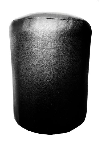 Karla Cylindrical Ottoman Black Leather