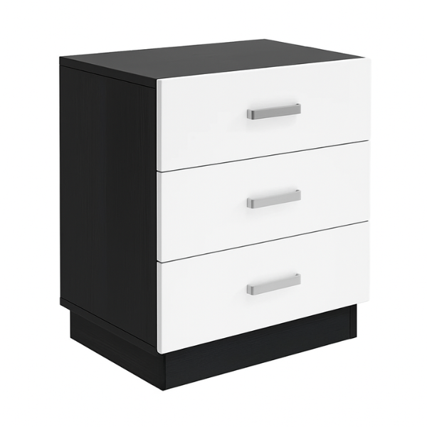 Pedestal Nightstand with Drawers - Stylish Bedside Table with Storage