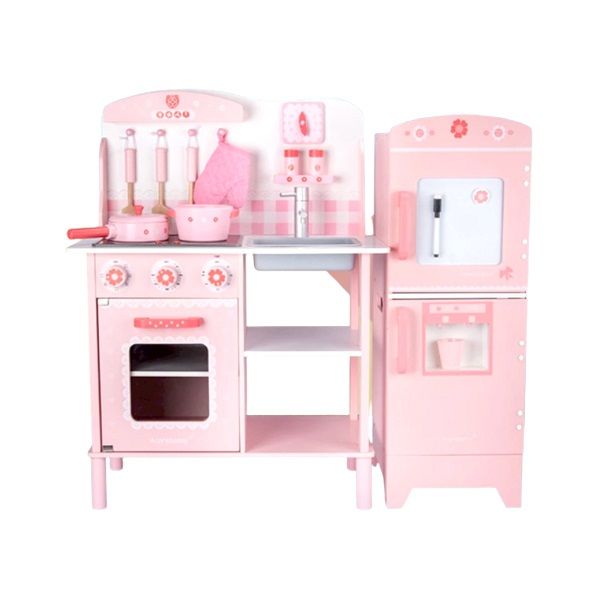 Wooden Simulation Play House Large Kitchen Refrigerator Educational Toy