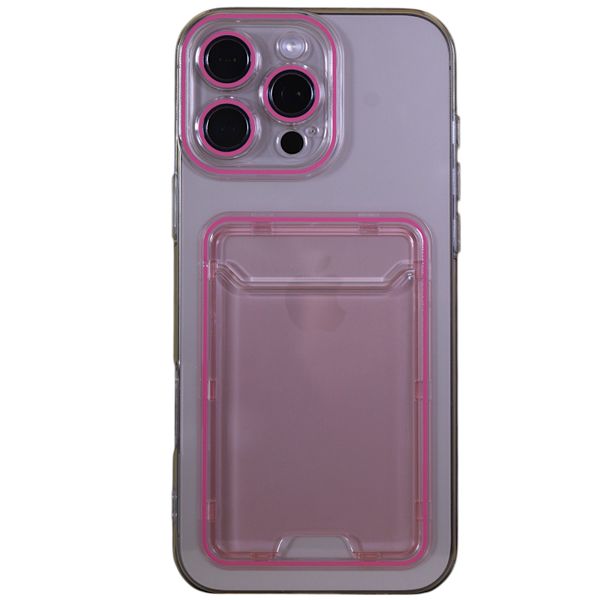 Phone Case with Card Holder - Compatible with iPhone 16 Pro Max - Pink