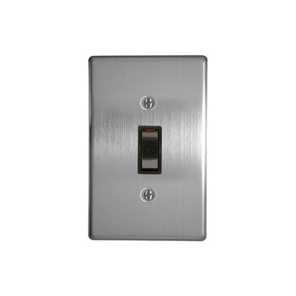 ACDC - 1-Lever 1-Way Switch 2x4 C/W Silver Steel Cover Plate