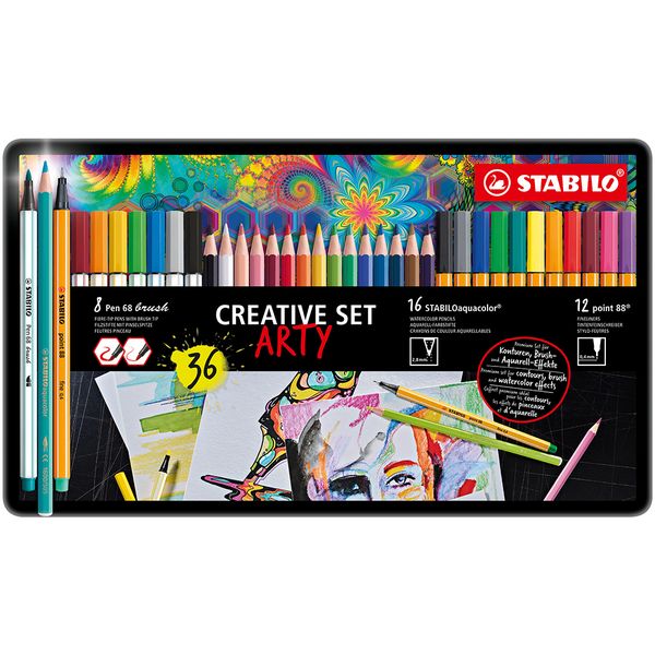 STABILO Arty Creative Set Asst Box 24's (12 Point 88 and 12 Pen 68)