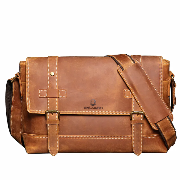 Vintage Leather Laptop Sling Bag
