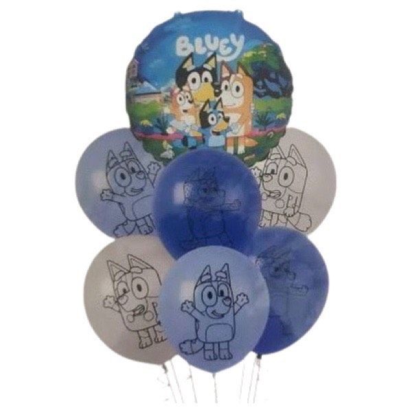 Bluey Themed Balloon Bouquet - 7 Piece