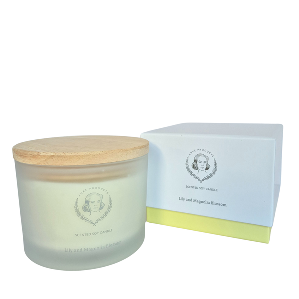 Anke Products - Lily Magnolia Blossom 370g Soy Candle in Gift Box