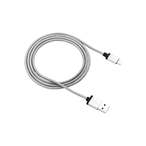 Canyon Apple 8-pin iPhone and iPad Braided Charge and Sync Cable - Grey