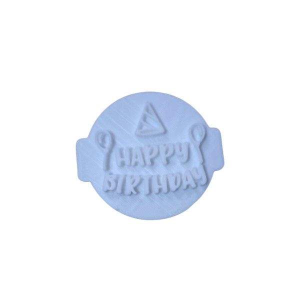 Hubbe Cookie Cutter - Happy Birthday with Party Hat Embosser