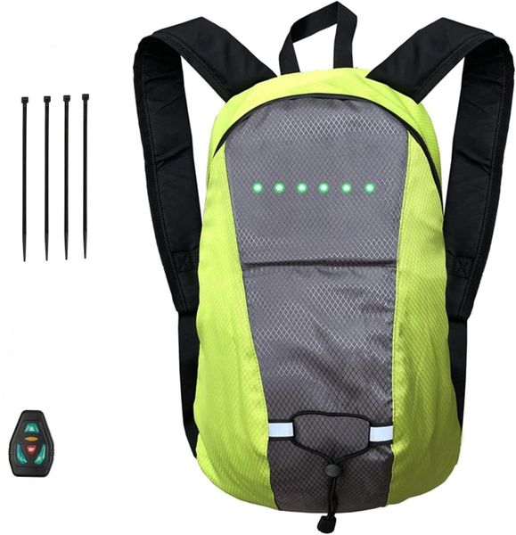 15L Reflective LED Sports Bag with Wireless Remote Turn Signal System
