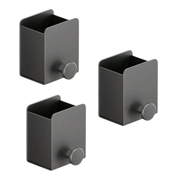 3 Pack Multi-Use Wall-Mounted Storage Holders - Gun Grey