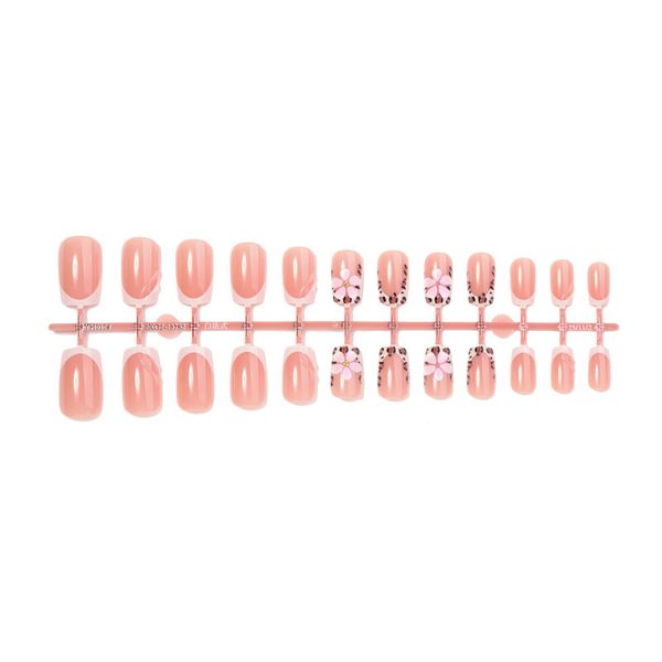 Korean Japanese minimalist fashion short square press-on nails, French