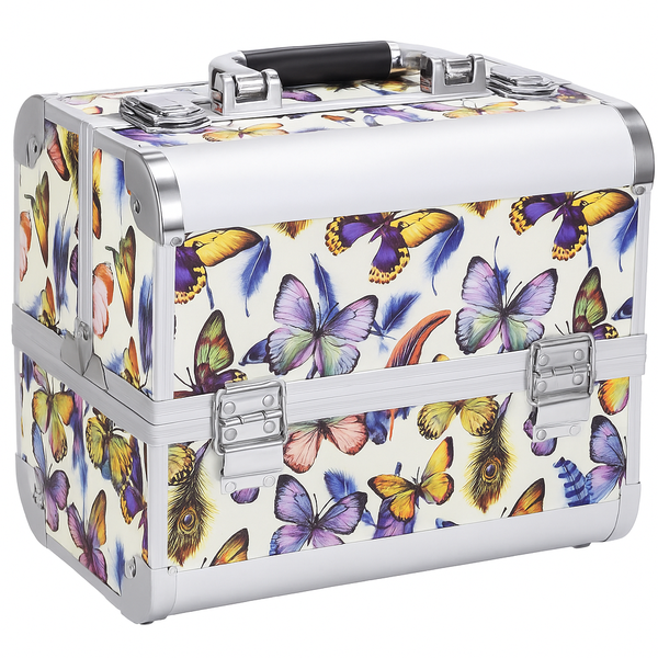 Large White Professional Aluminium Make-Up Cosmetic Case