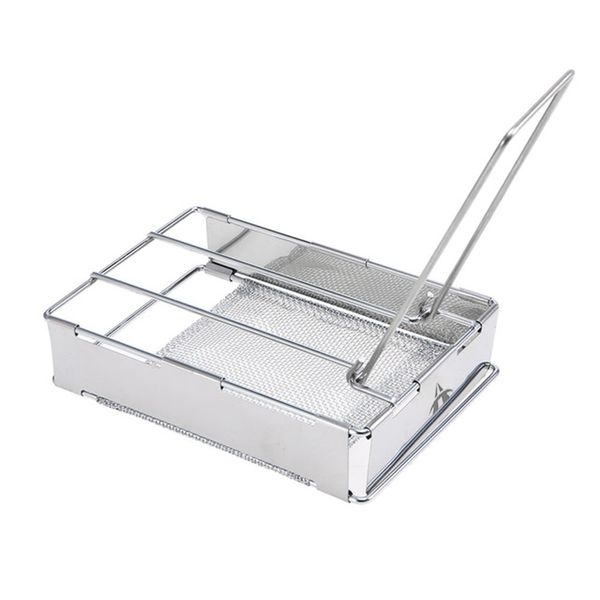 Foldable Stainless Steel Toaster Plate Grill Rack for Travel Hiking