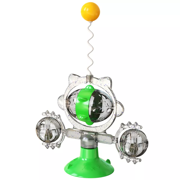 Bobbly Catnip Windmill Interactive Cat Toy with Suction Cup, Catnip &amp; Treat