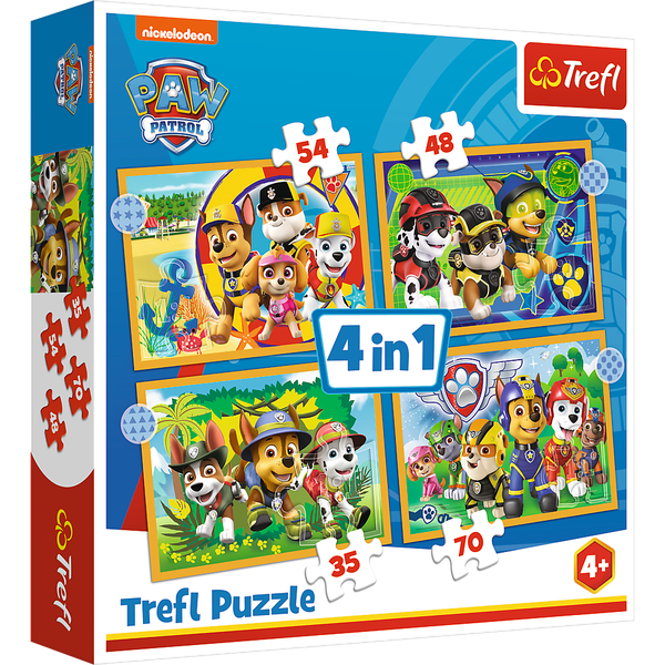 Trefl Puzzles 4 in 1 Holiday Paw Patro