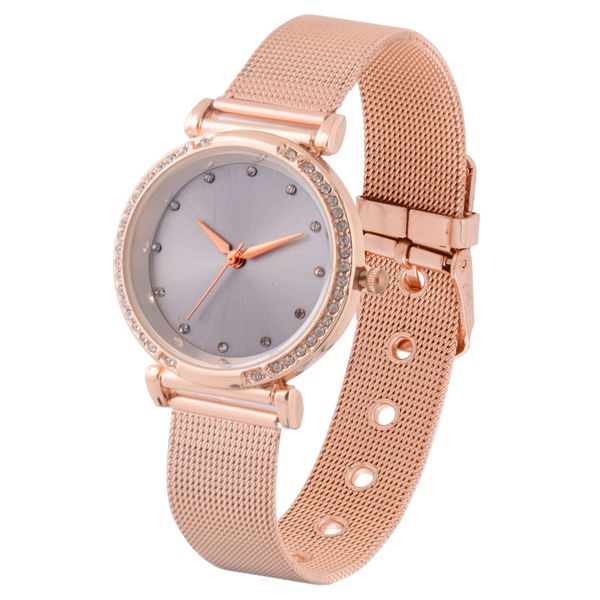 Digitime Buckle Mesh Watch - Rosegold