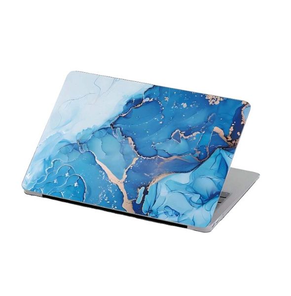Colored Marble Pattern Protective Cover for MacBook Air M2 2022 - Blue