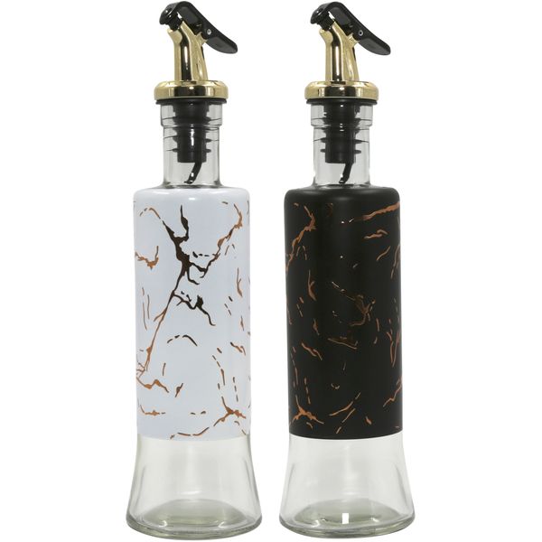 Modern Design Oil &amp; Vinegar Bottle - White &amp; Black 320ml