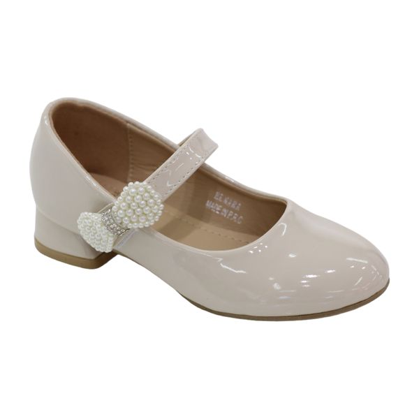 LaMara Paris Elnara infant girls one belt side bow dress pump nude
