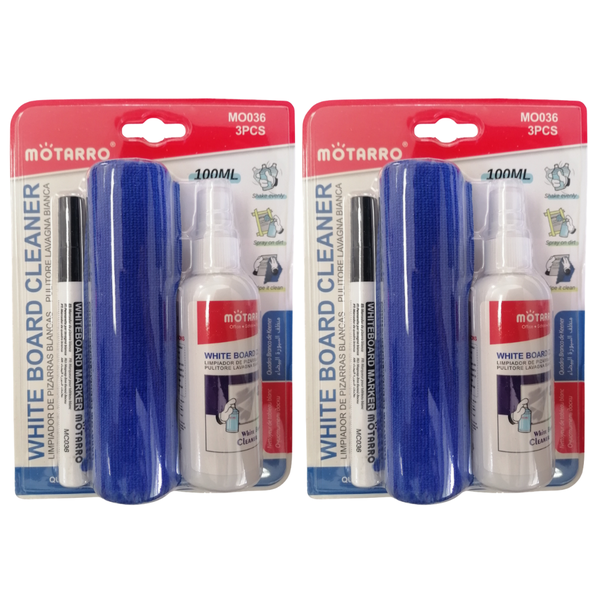 Motarro Whiteboard Cleanng Kit - 3 Piece - 2 Pack