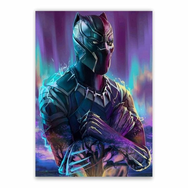 Black Panther Neon Lights Poster - A1