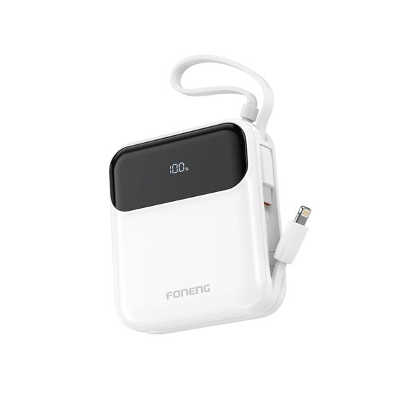 10,000 mAh 22.5W Dual Cable Fast Charging Mini Power Bank Black
