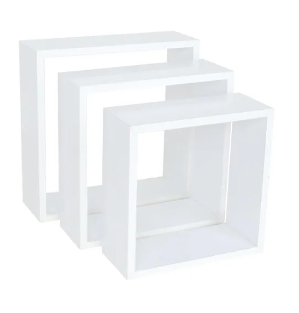 Floating Varying Sizes Cube Shelves Set of 3 White Shop Today. Get
