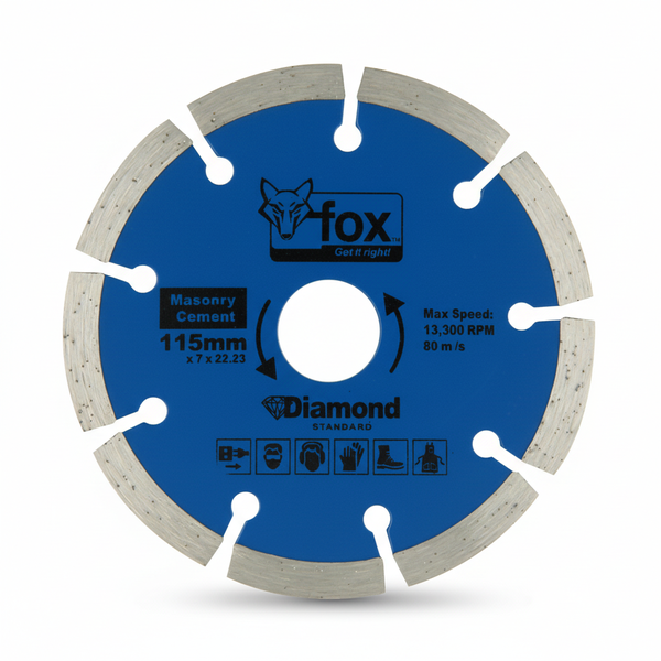 Fox - Diamond Cutting Discs for Masonry - 115mm - 10 Piece Set