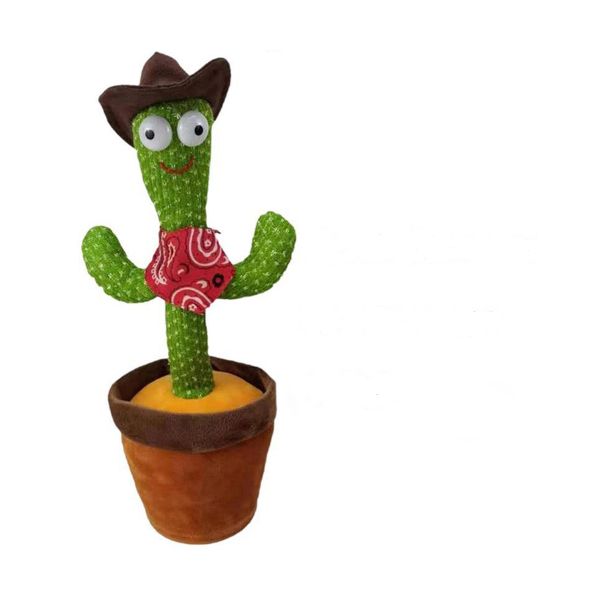 Cell N Tech Talking,Record&amp;Repeating What You Say Electric Cactus Plush Toy