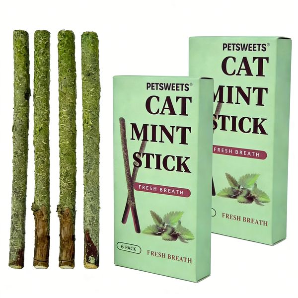 12 Pcs Catnip Sticks and Teething Toys for Cats