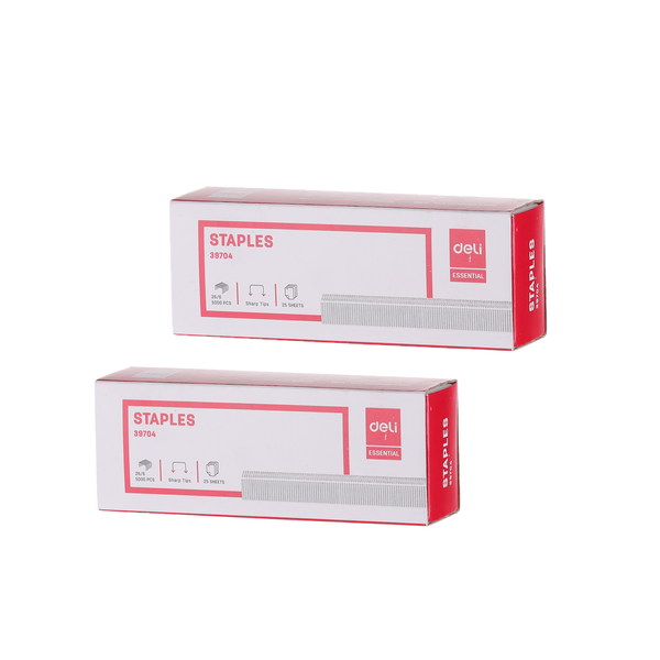 Deli Staple 26/6 - 30 sheets - 5000pcs per Box - 2 value packs